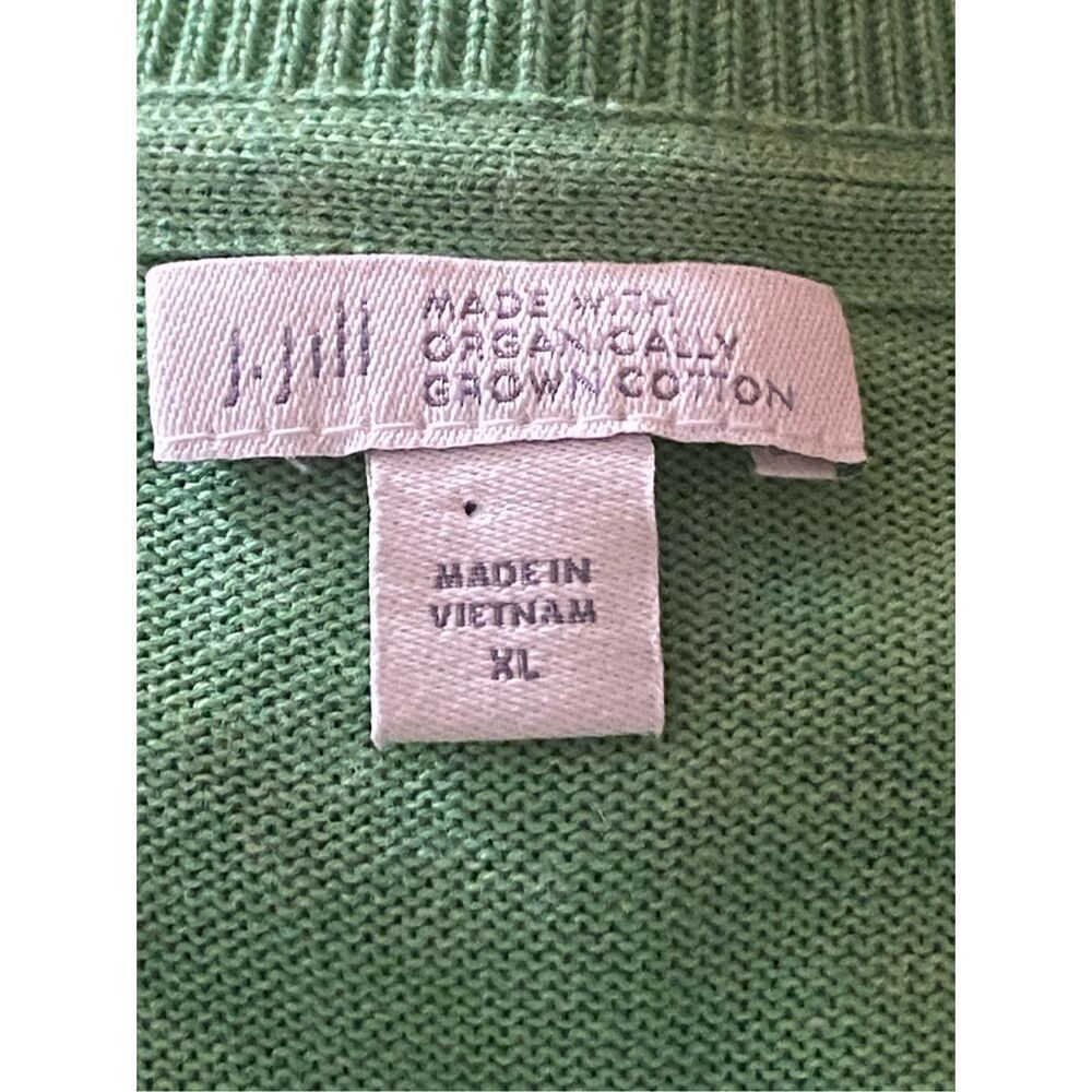 J. Jill Green Organic Cotton Button Front Women's Cardigan Sweater Size XL - Picture 3 of 7